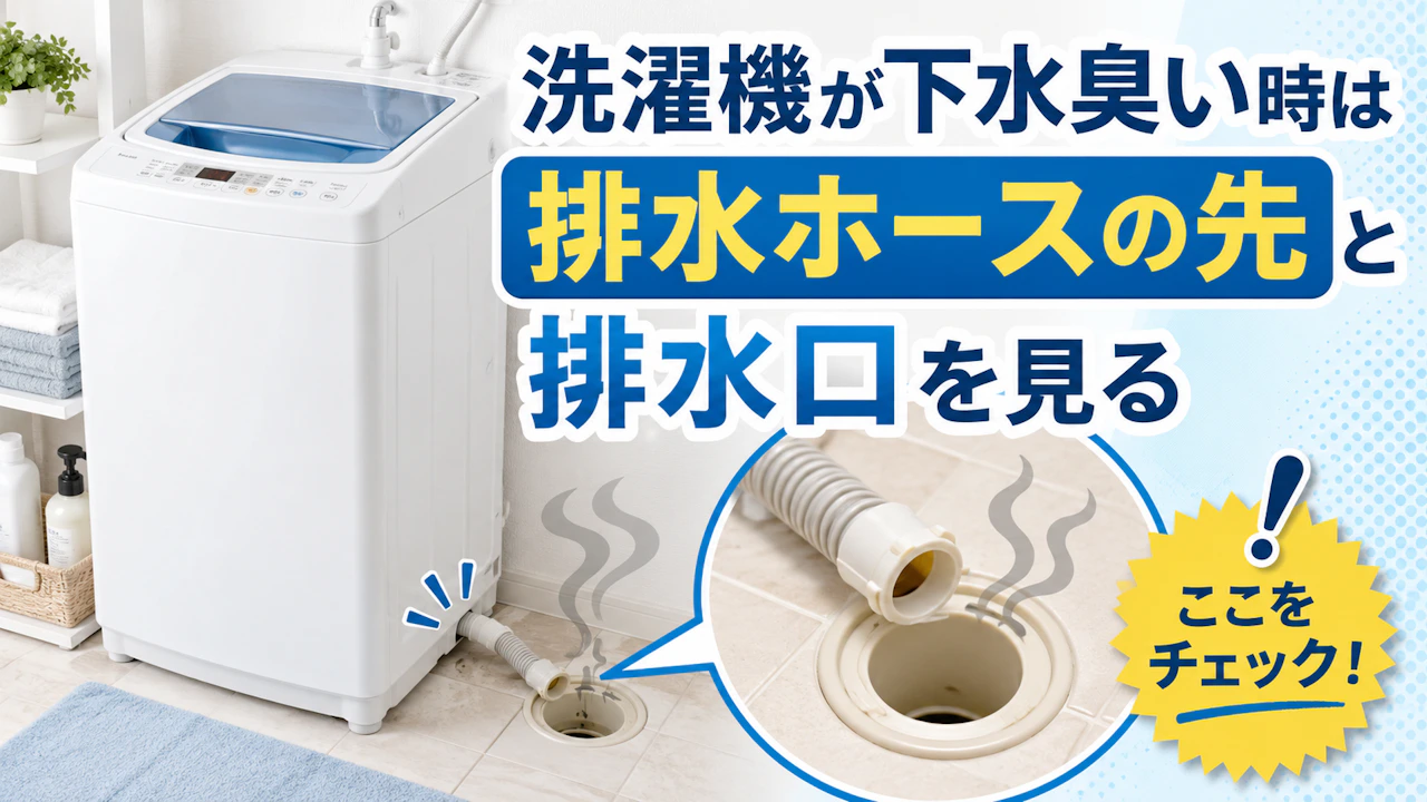 洗濯機が下水臭い時は排水ホースの先と排水口を見る