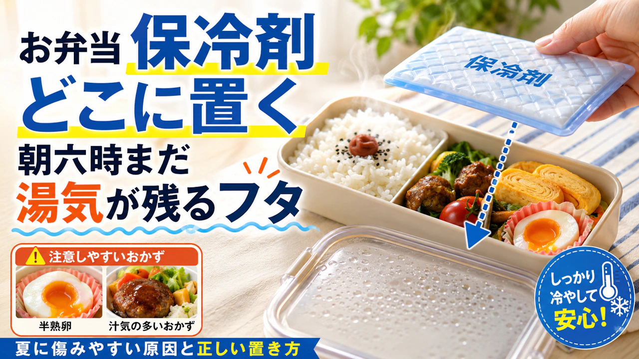 お弁当 保冷剤 どこに置く朝六時まだ湯気が残るフタ