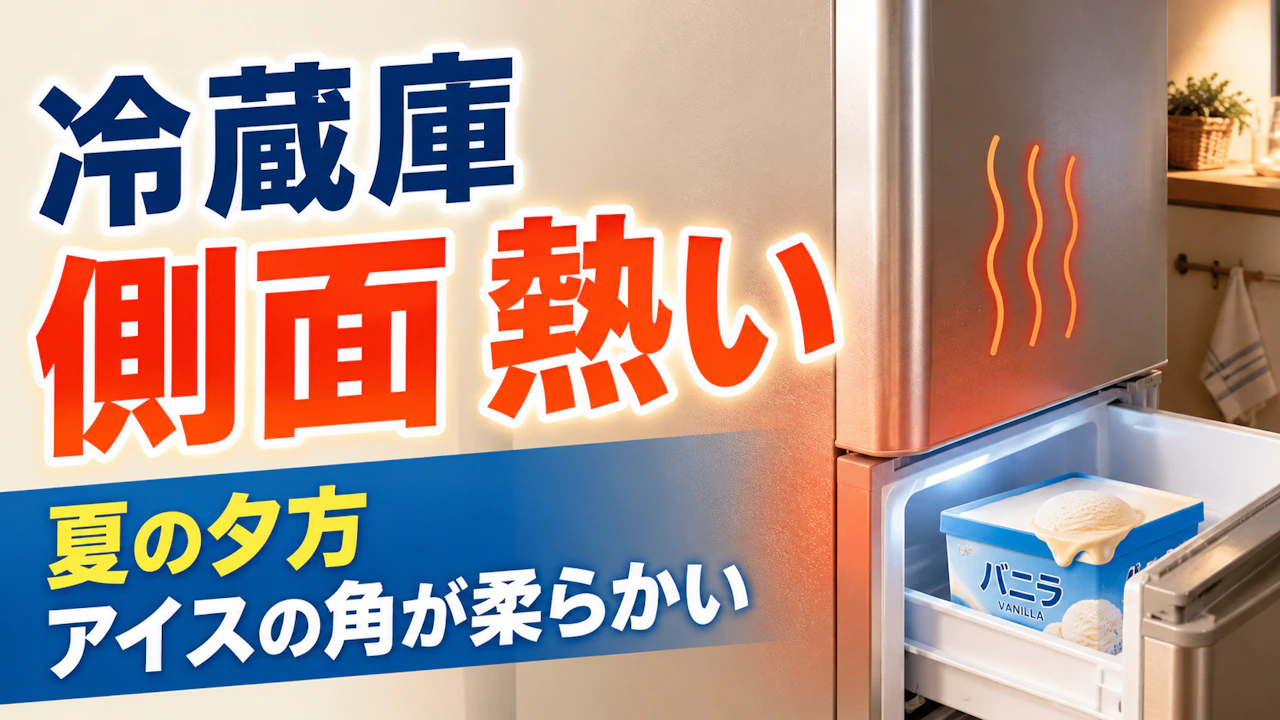 冷蔵庫 側面 熱い 夏の夕方アイスの角が柔らかい