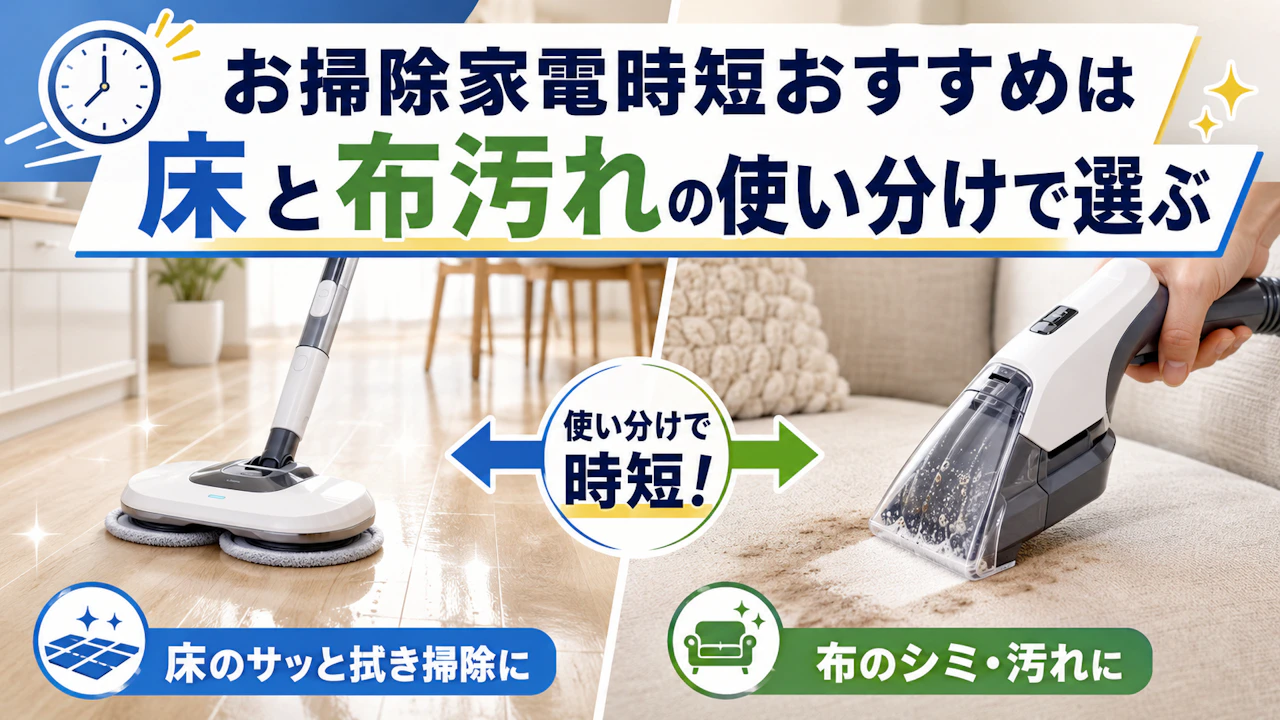 お掃除家電時短おすすめは床と布汚れの使い分けで選ぶ