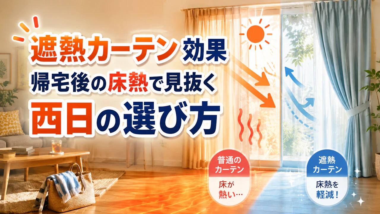 遮熱カーテン 効果帰宅後の床熱で見抜く西日の選び方