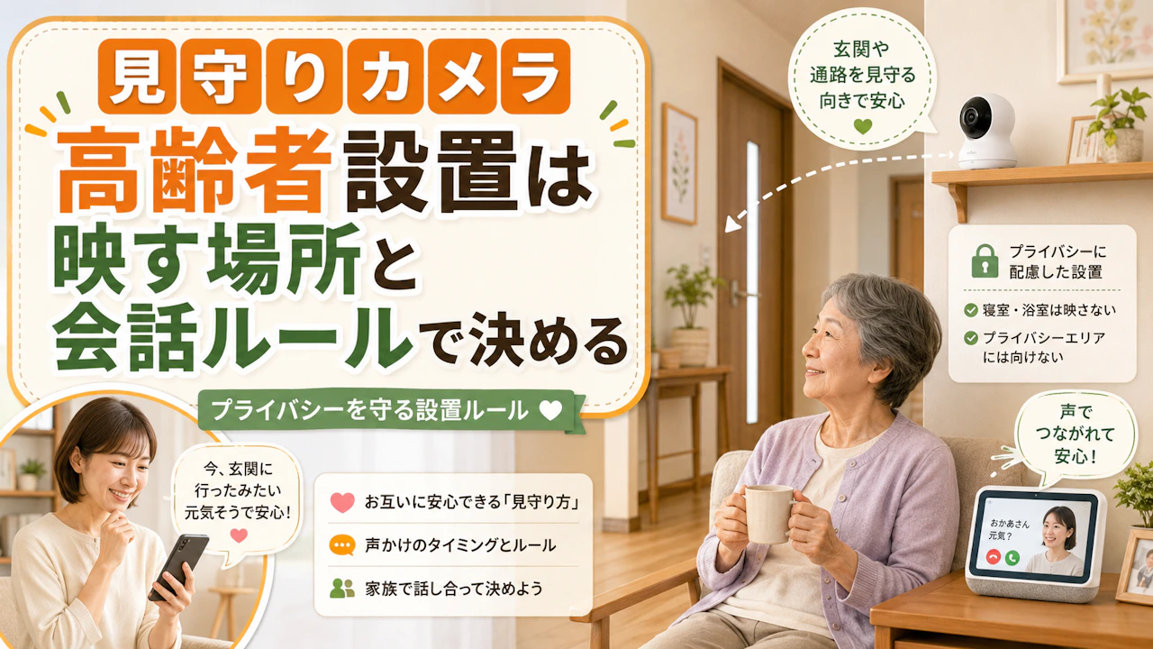 見守りカメラ高齢者設置は映す場所と会話ルールで決める