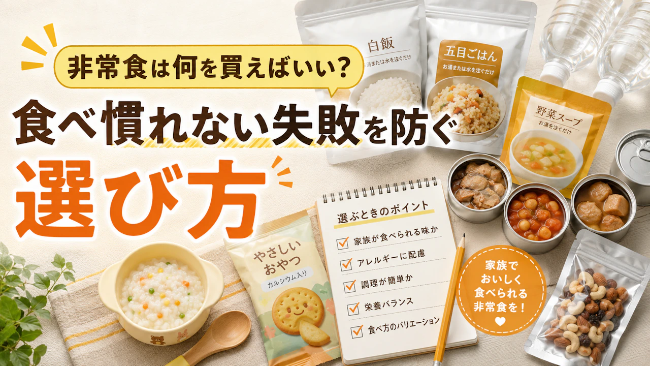 非常食は何を買えばいい?食べ慣れない失敗を防ぐ選び方