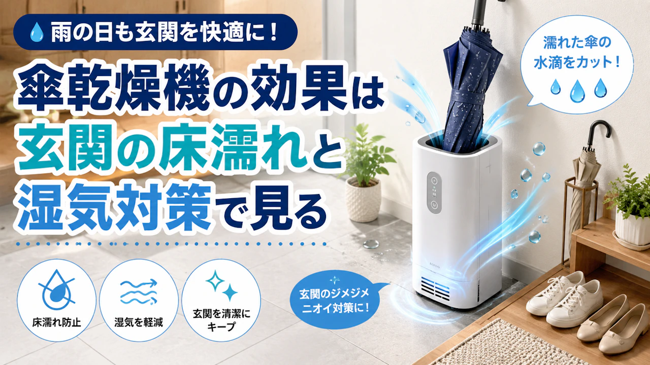 傘乾燥機の効果は玄関の床濡れと湿気対策で見る