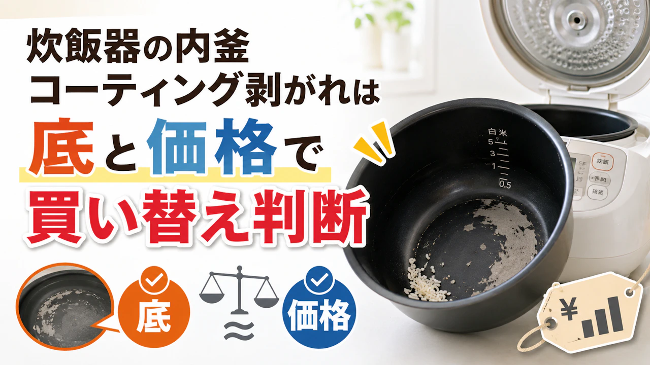 炊飯器の内釜コーティング剥がれは底と価格で買い替え判断