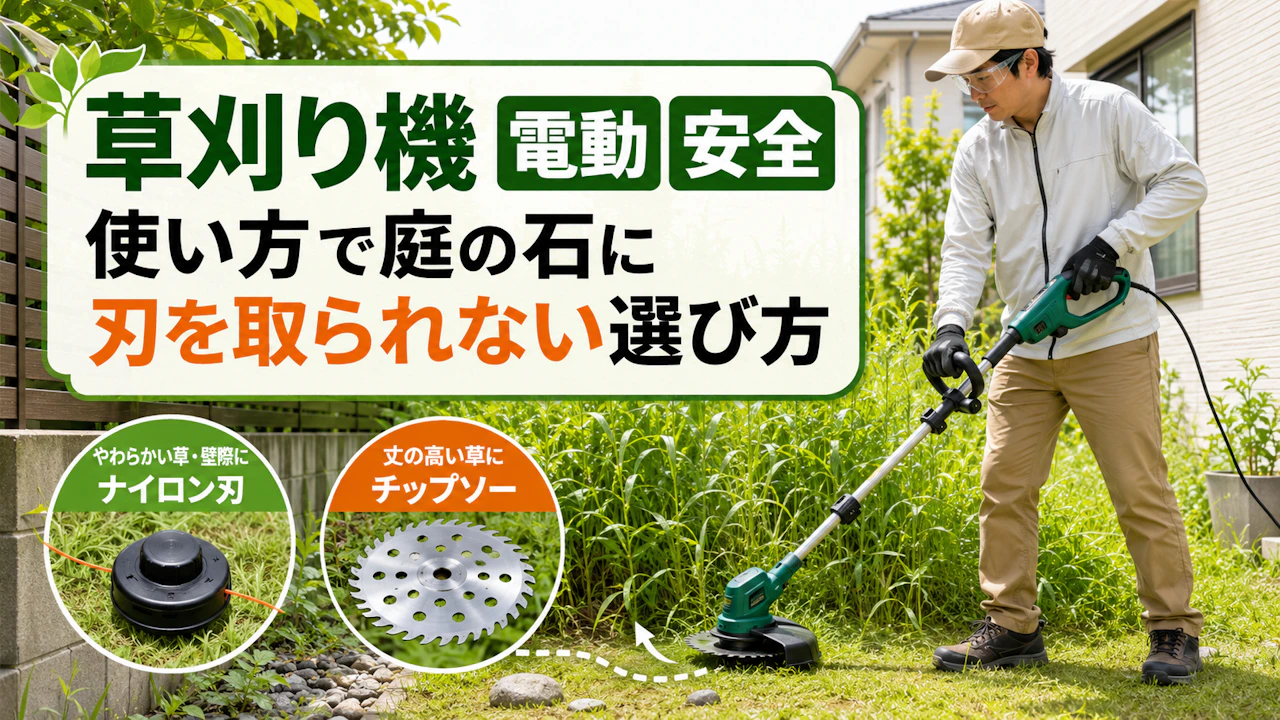 草刈り機 電動 安全 使い方で庭の石に刃を取られない選び方