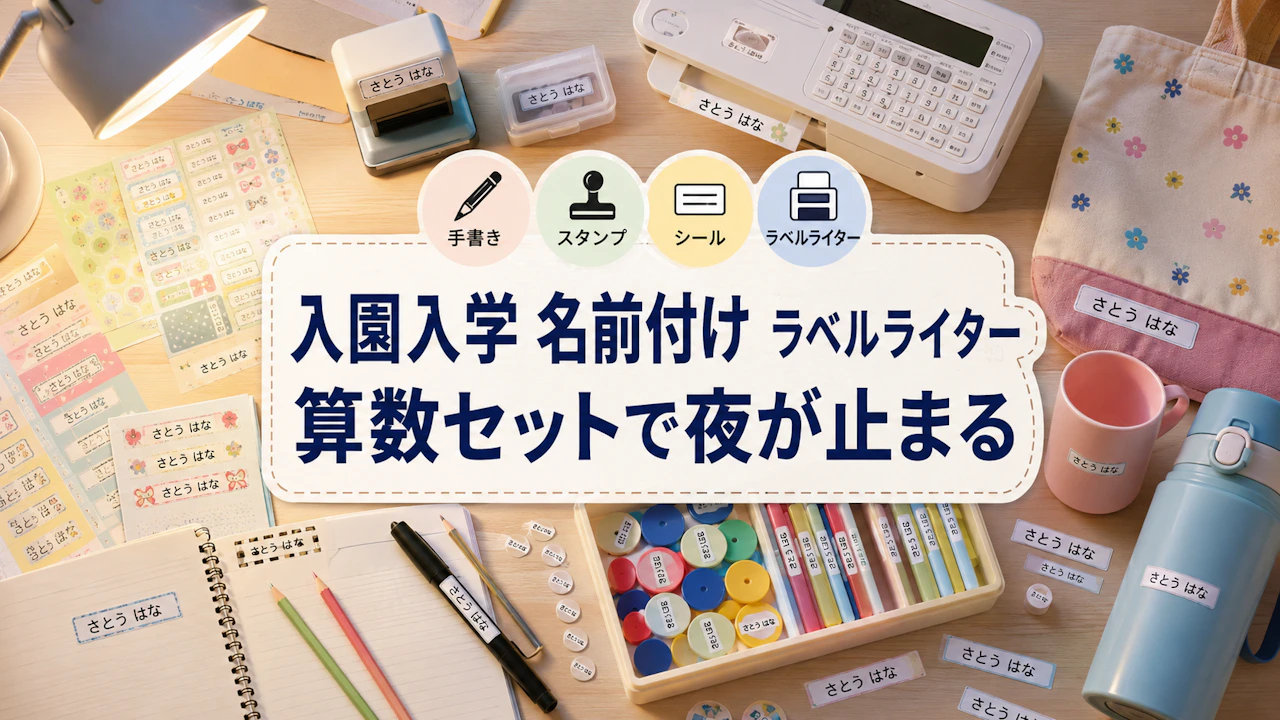 入園入学 名前付け ラベルライター算数セットで夜が止まる