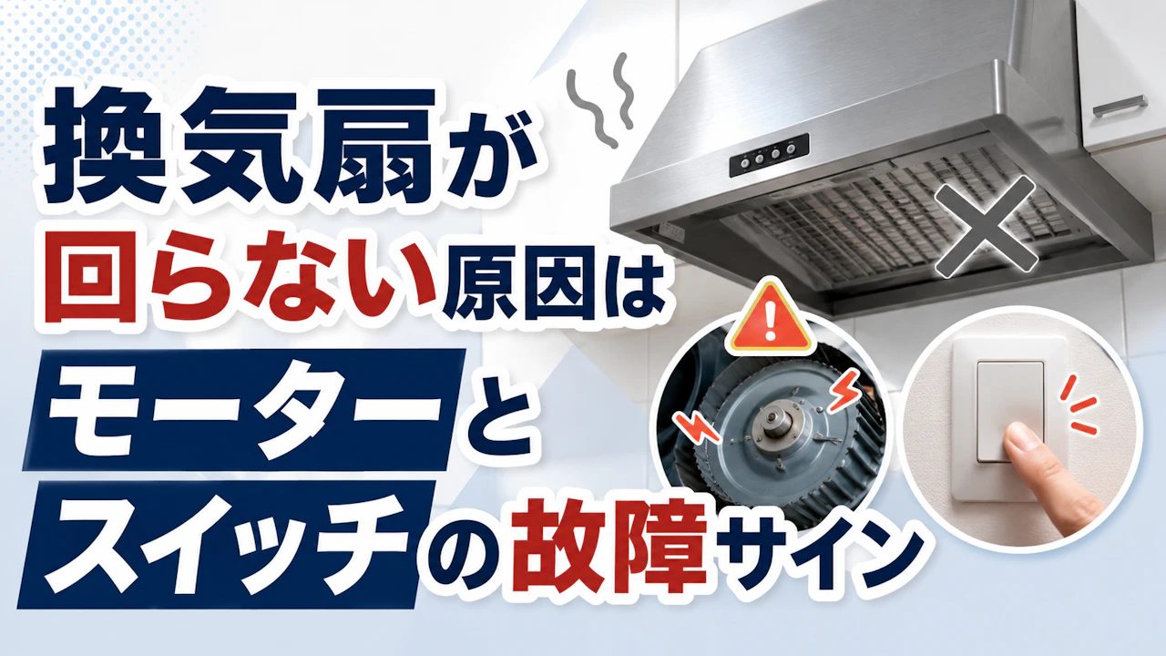 換気扇が回らない原因はモーターとスイッチの故障サイン