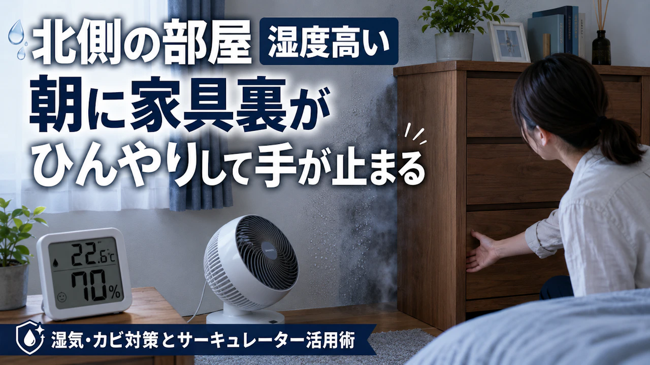 北側の部屋 湿度高い朝に家具裏がひんやりして手が止まる