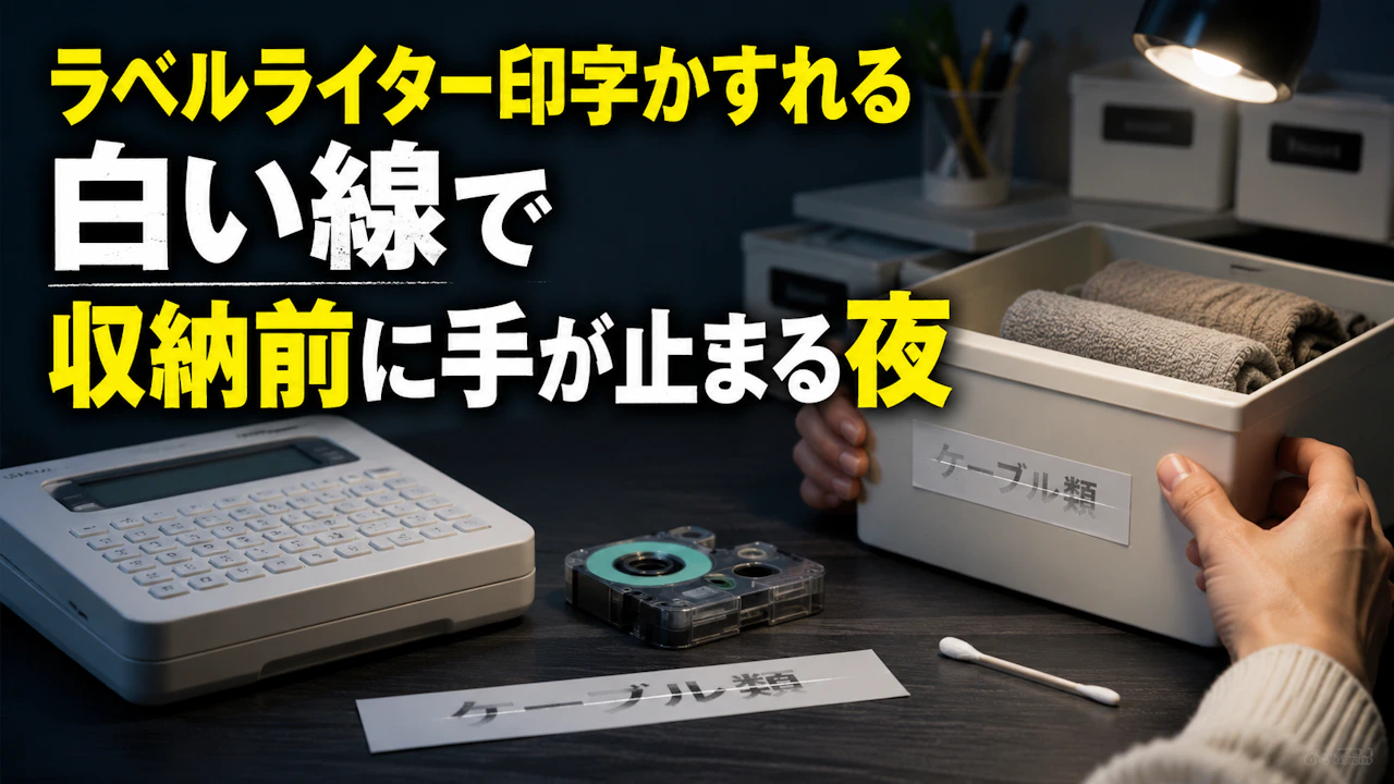 ラベルライター印字かすれる白い線で収納前に手が止まる夜