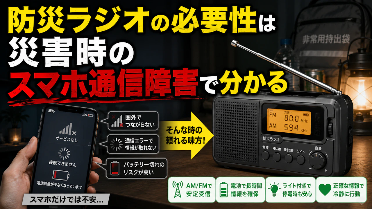 防災ラジオの必要性は災害時のスマホ通信障害で分かる