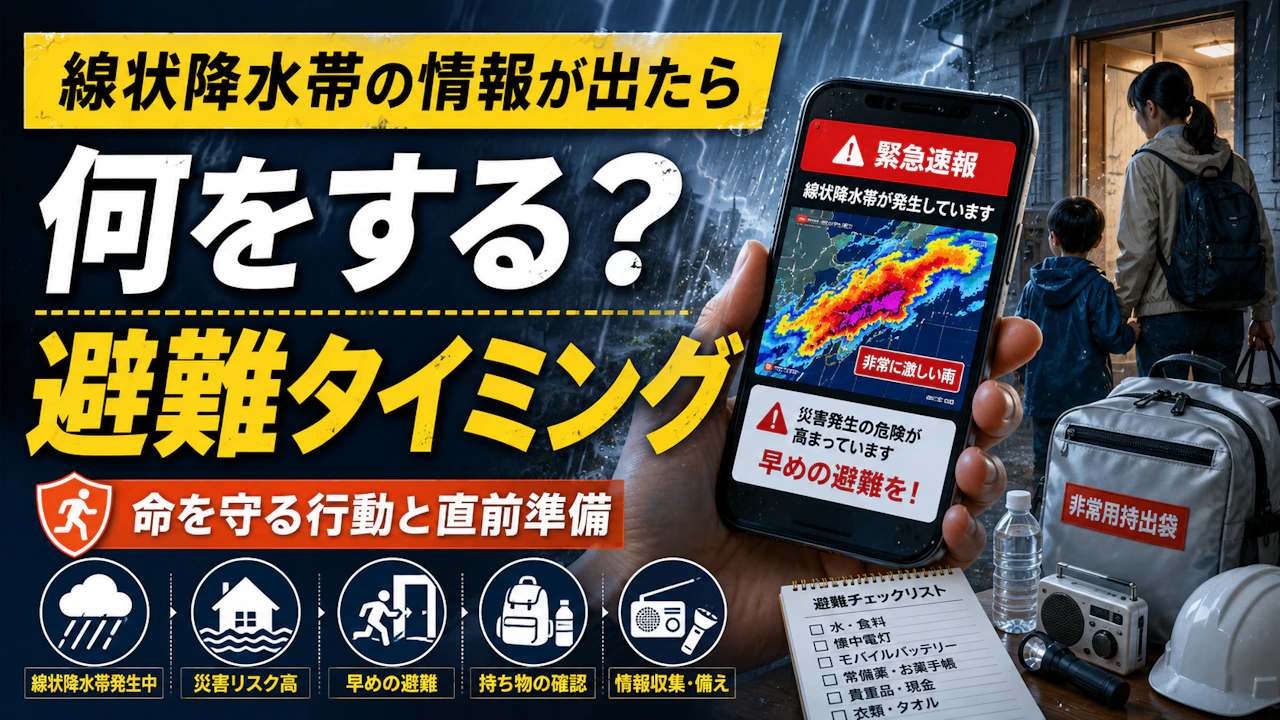 線状降水帯の情報が出たら何をする?避難タイミング