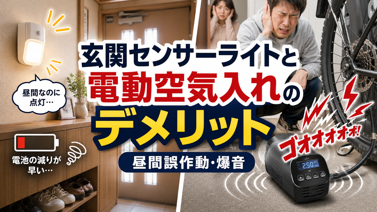 玄関センサーライトと電動空気入れのデメリット