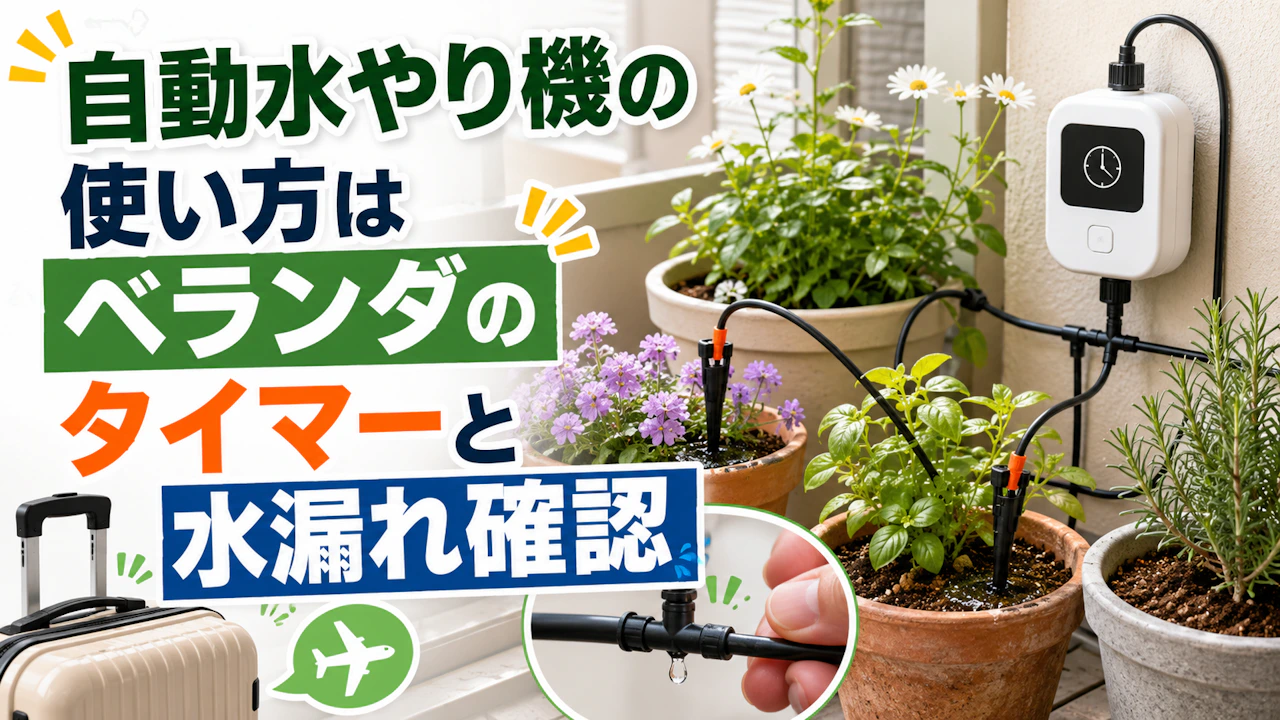 自動水やり機の使い方はベランダのタイマーと水漏れ確認