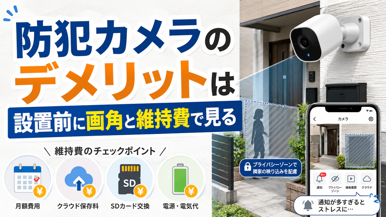 防犯カメラのデメリットは設置前に画角と維持費で見る