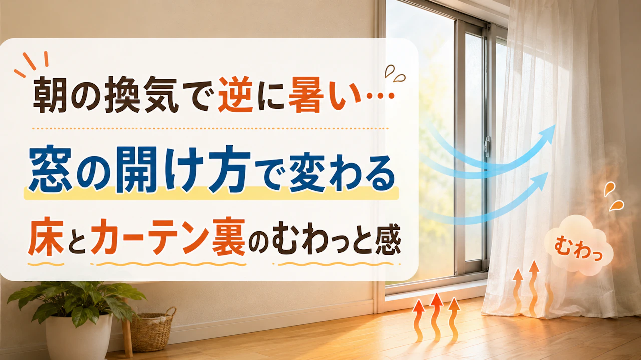 朝の換気で逆に暑い…窓の開け方で変わる床とカーテン裏のむわっと感