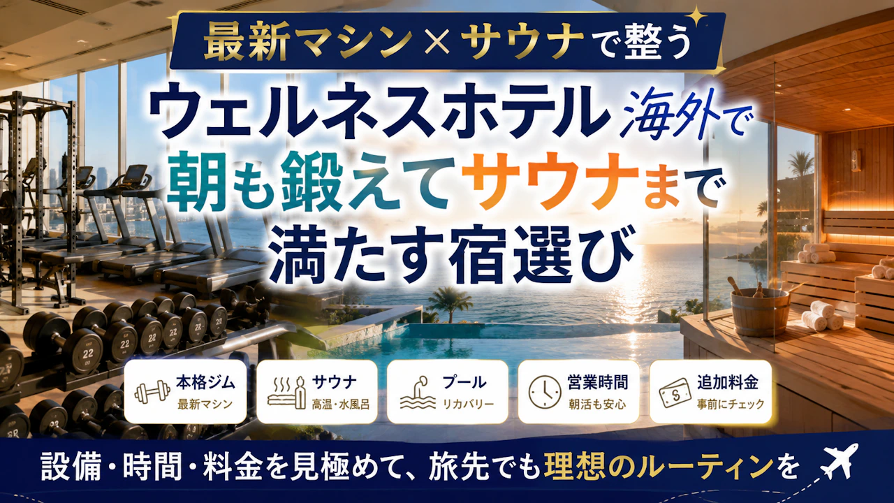 ウェルネスホテル 海外で朝も鍛えてサウナまで満たす宿選び