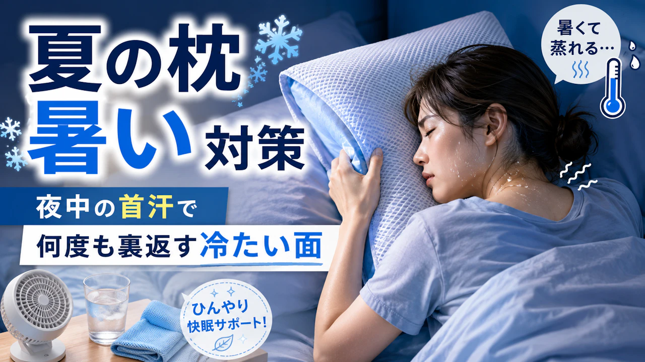 夏の枕 暑い 対策夜中の首汗で何度も裏返す冷たい面
