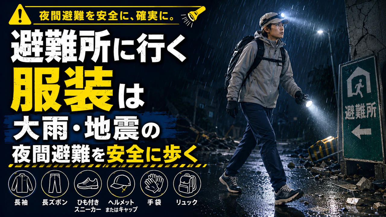 避難所に行く服装は大雨・地震の夜間避難を安全に歩く