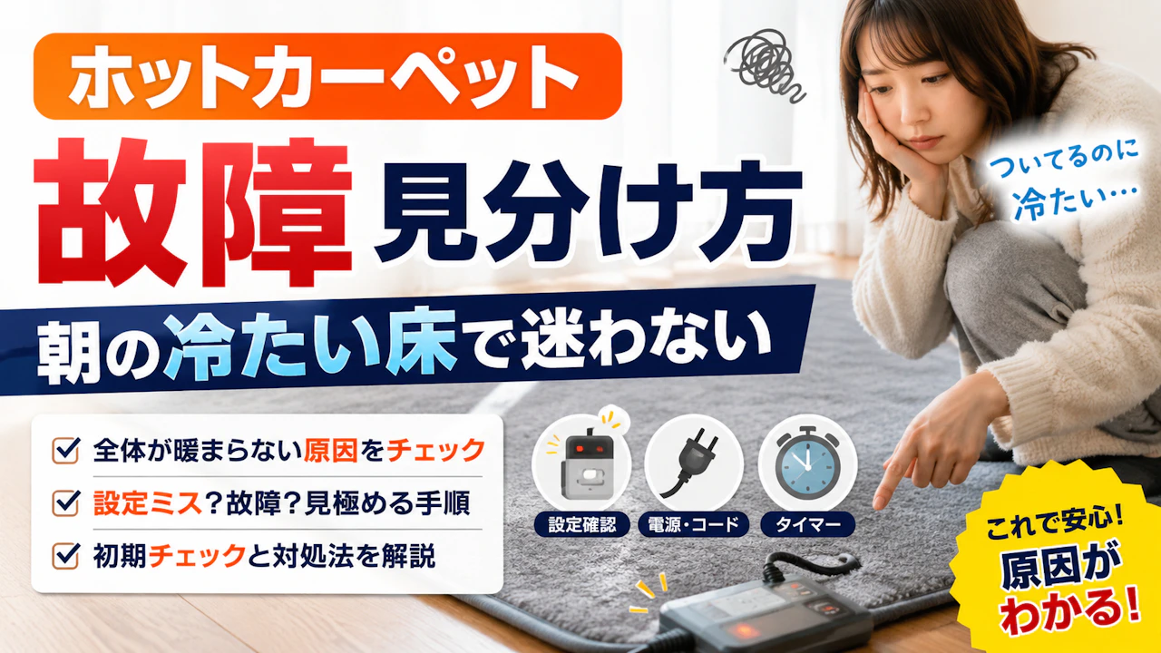 ホットカーペット 故障 見分け方 朝の冷たい床で迷わない