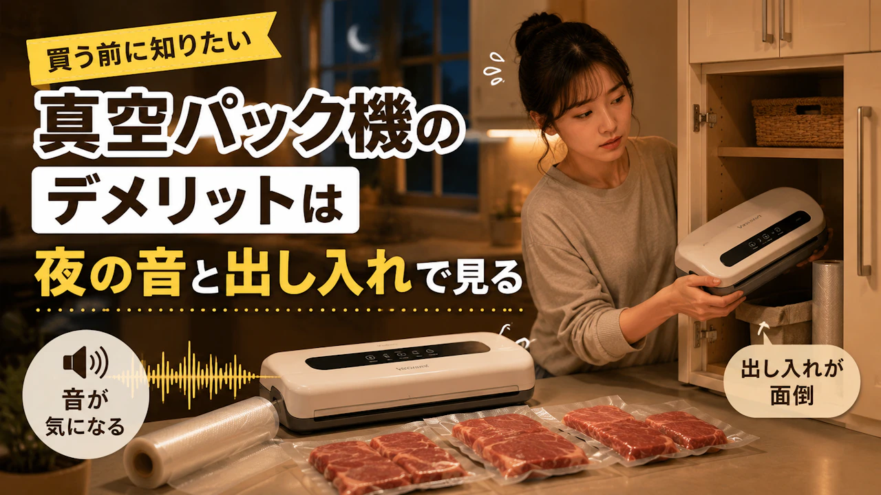真空パック機のデメリットは夜の音と出し入れで見る