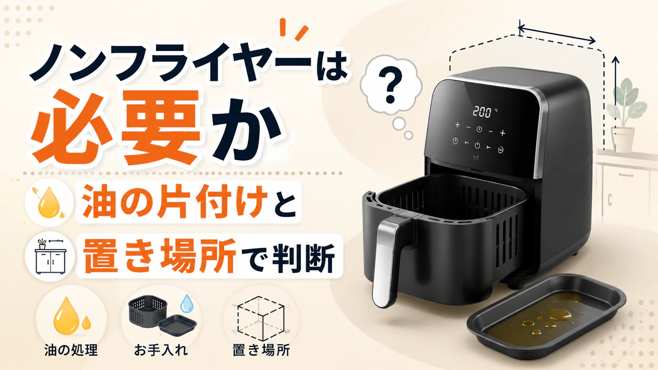 ノンフライヤーの後悔は音と掃除と容量と置き場所で決まる