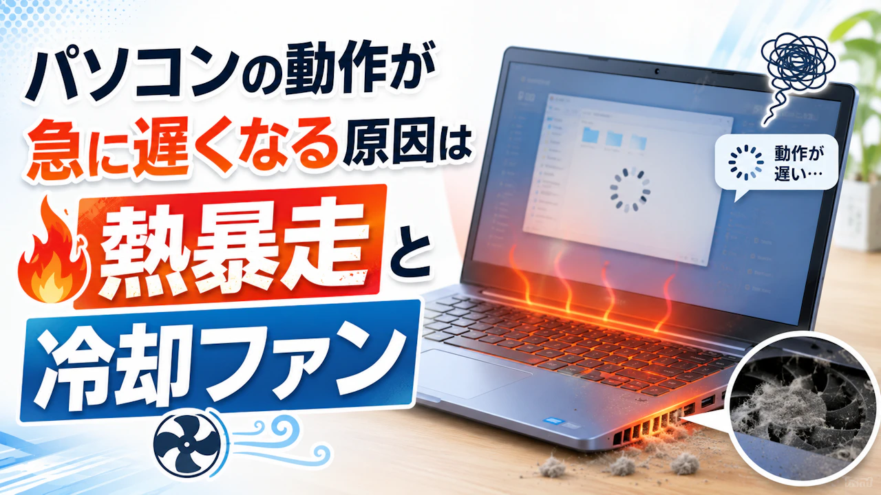 パソコンの動作が急に遅くなる原因は熱暴走と冷却ファン
