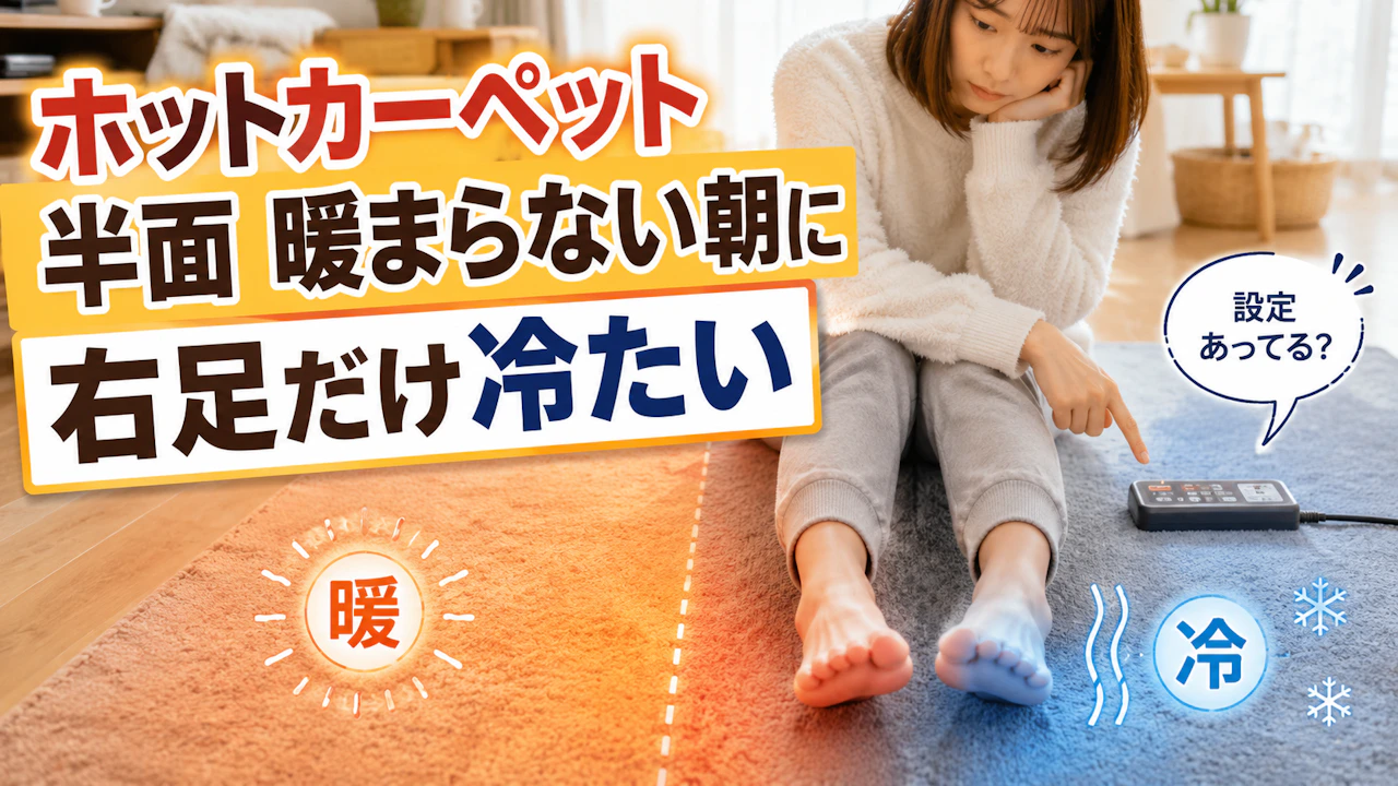 ホットカーペット 半面 暖まらない朝に右足だけ冷たい