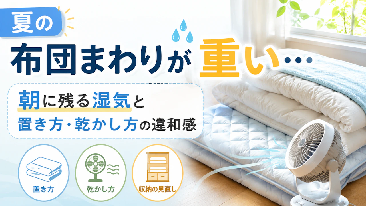 夏の布団まわりが重い…朝に残る湿気と置き方・乾かし方の違和感