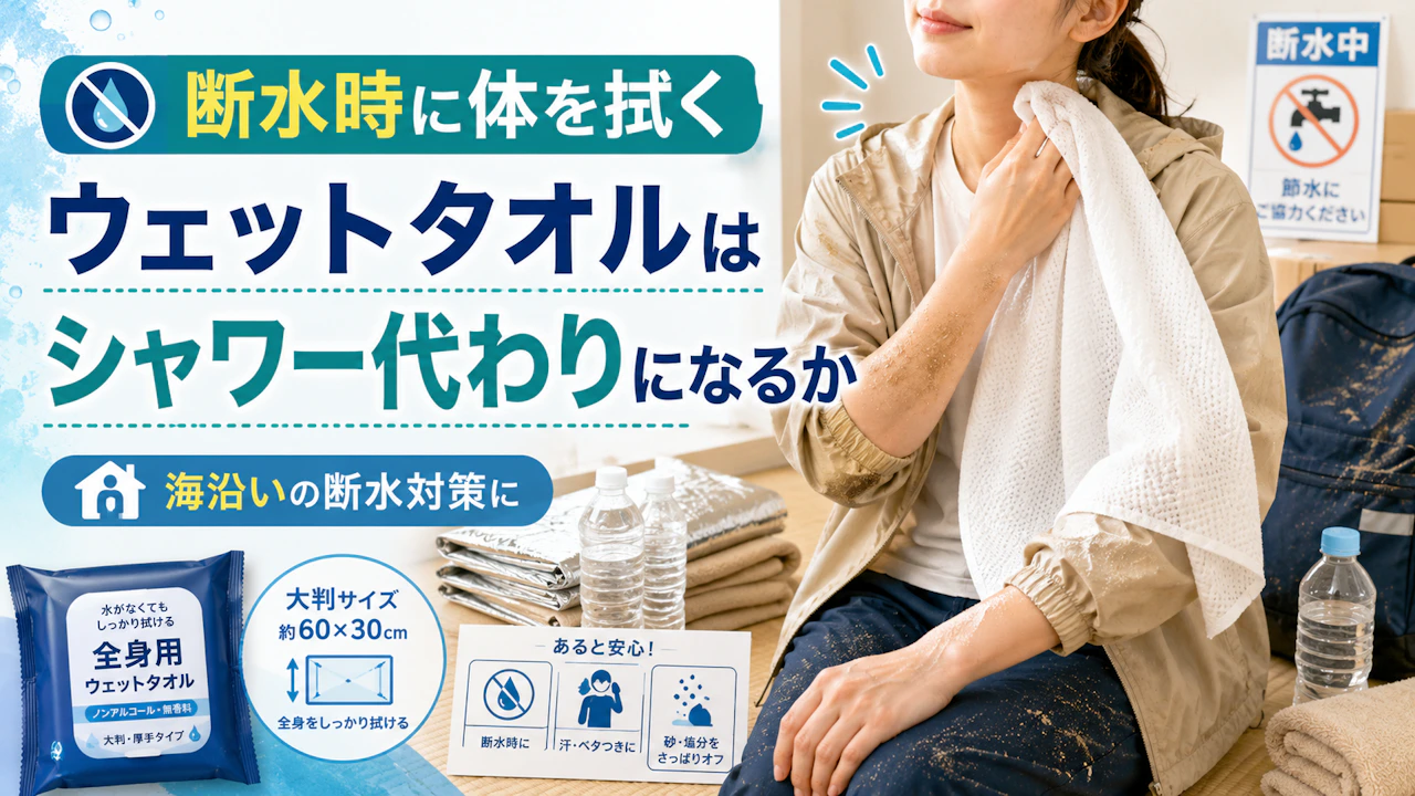 断水時に体を拭くウェットタオルはシャワー代わりになるか