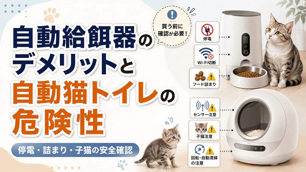 自動給餌器のデメリットと自動猫トイレの危険性