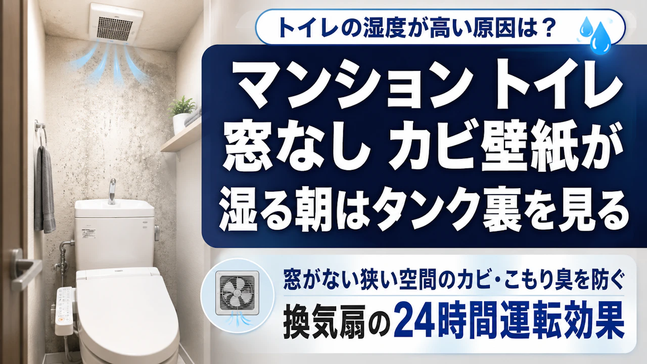 マンション トイレ 窓なし カビ壁紙が湿る朝はタンク裏を見る