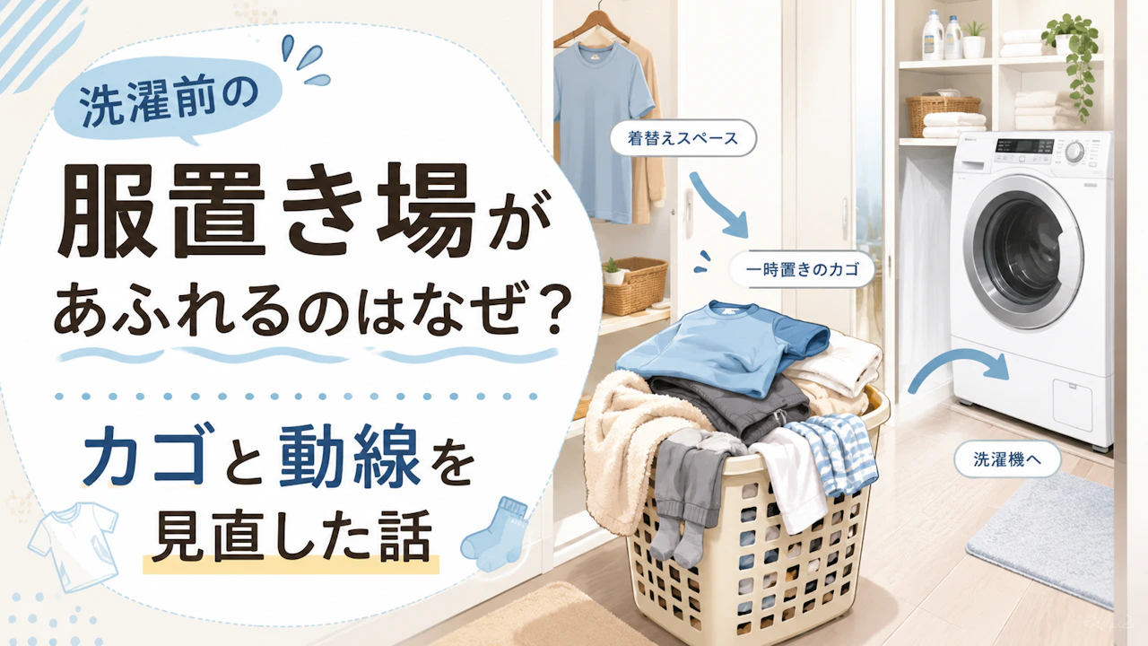 洗濯前の服置き場があふれるのはなぜ?カゴと動線を見直した話