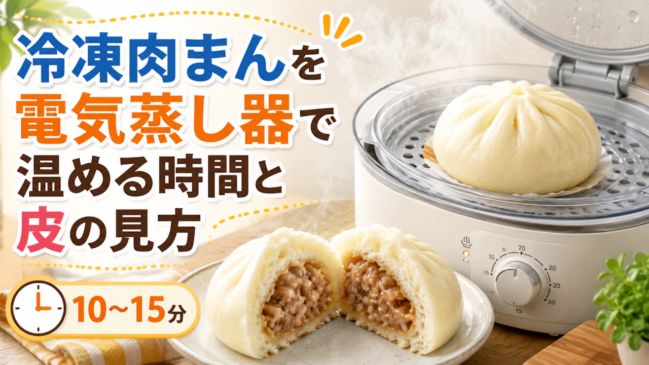 冷凍肉まんを電気蒸し器で温める時間と皮の見方