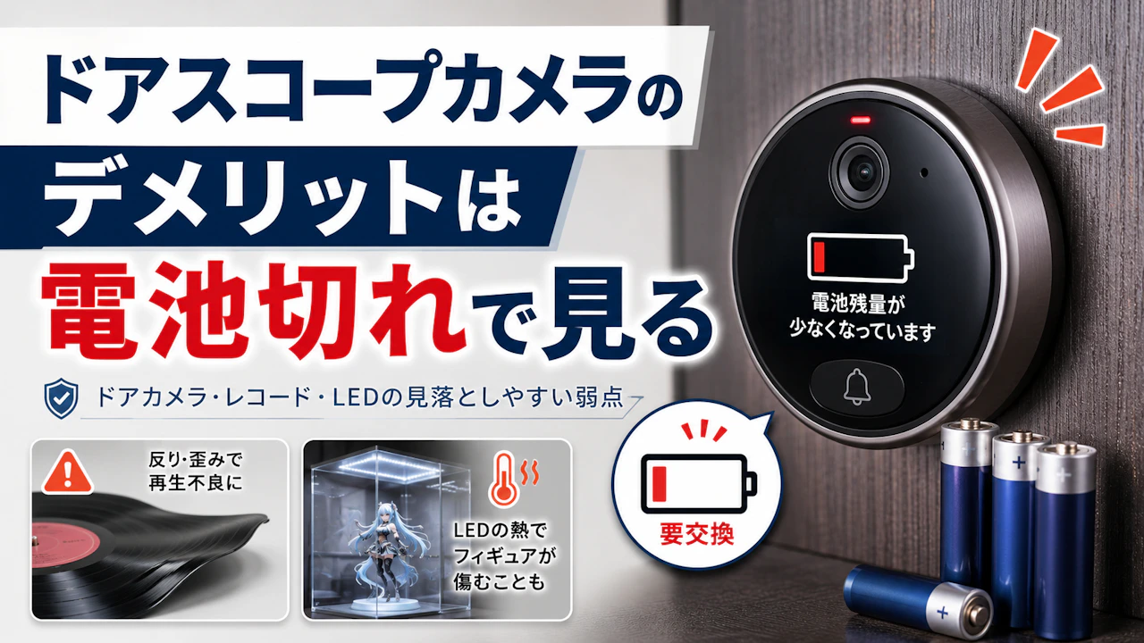ドアスコープカメラのデメリットは電池切れで見る