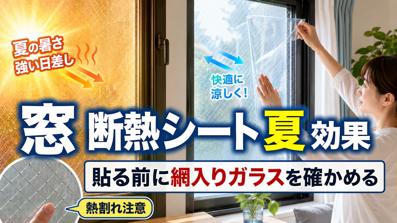 窓 断熱シート 夏 効果貼る前に網入りガラスを確かめる