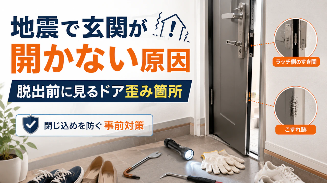 地震で玄関が開かない原因と脱出前に見るドア歪み箇所