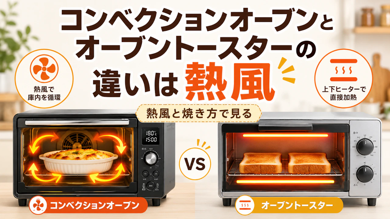 コンベクションオーブンとオーブントースターの違いは熱風