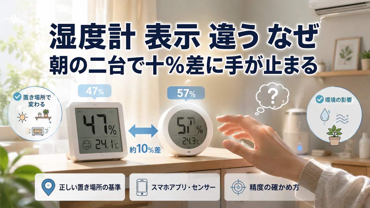 湿度計 表示 違う なぜ朝の二台で十%差に手が止まる