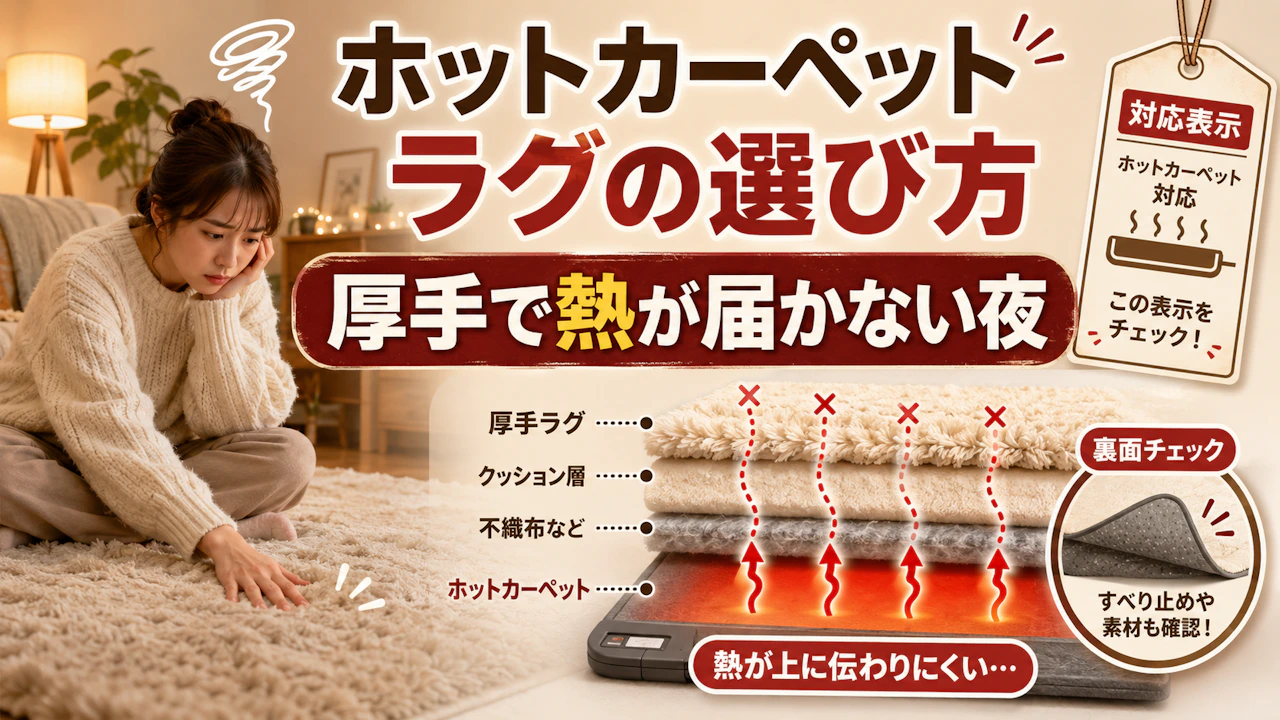 ホットカーペット ラグの選び方 厚手で熱が届かない夜