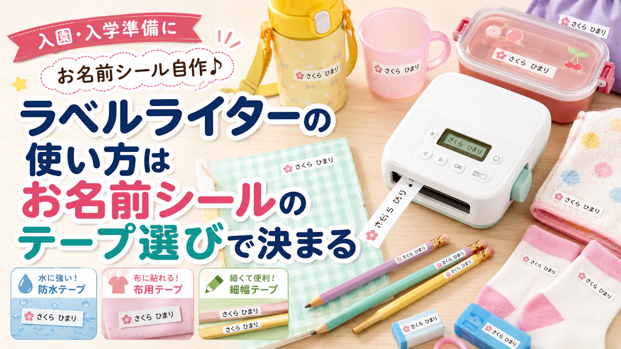 ラベルライターの使い方はお名前シールのテープ選びで決まる