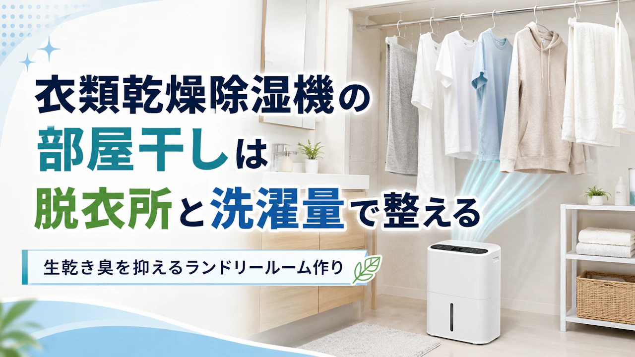 衣類乾燥除湿機の部屋干しは脱衣所と洗濯量で整える