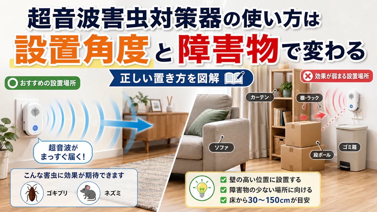 超音波害虫対策器の使い方は設置角度と障害物で変わる