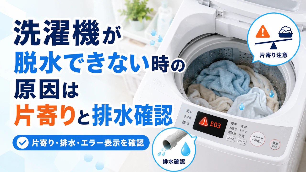 洗濯機が脱水できない時の原因は片寄りと排水確認