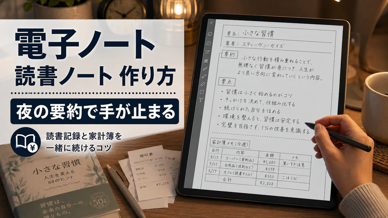 電子ノート 読書ノート 作り方夜の要約で手が止まる