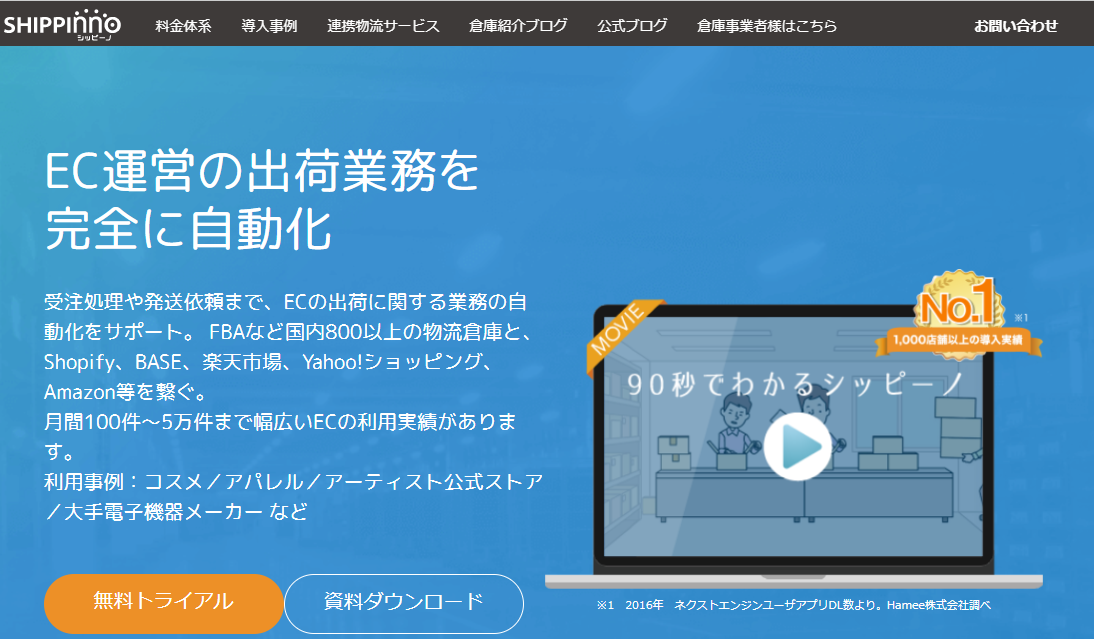 シッピーノ｜配送効率化とコスト削減が可能な出荷支援システム