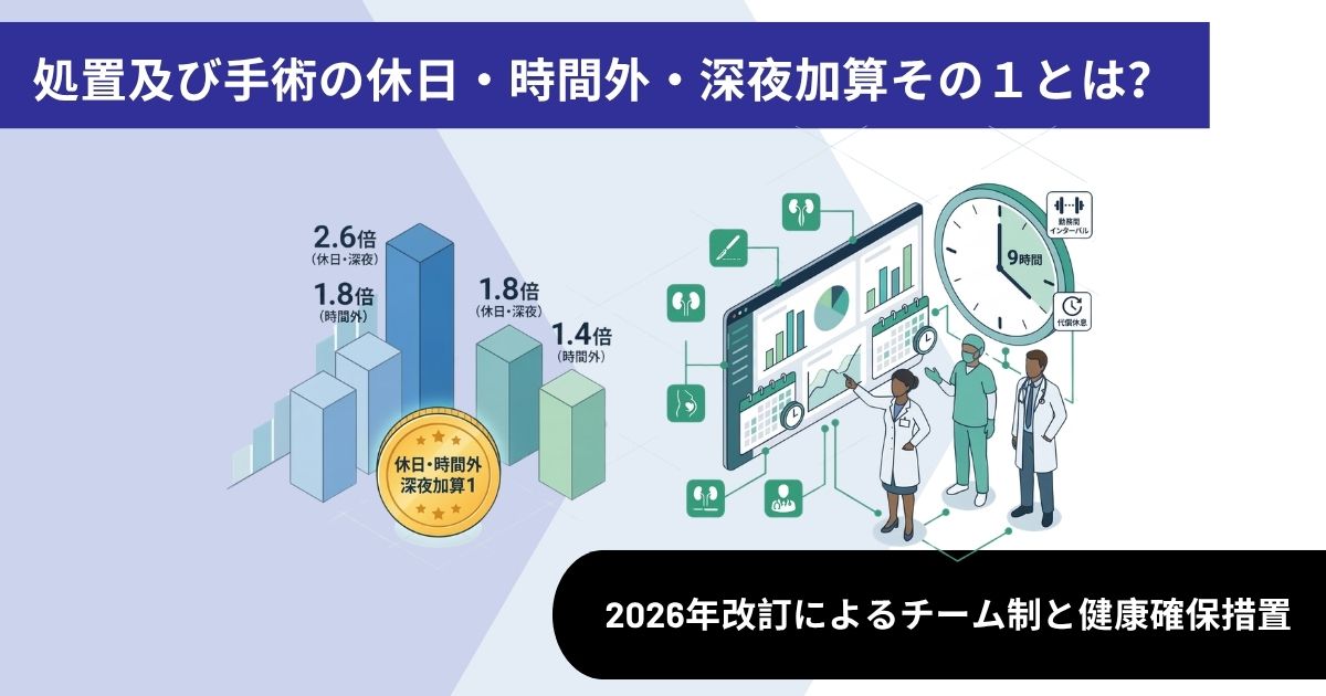 処置及び手術の休日・時間外・深夜加算その１とは？2026年改訂における施設基準・届出要件と記録・管理の実務