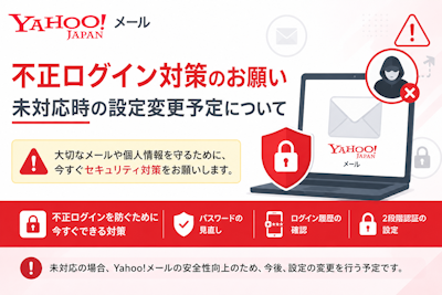 Yahooメール：不正ログイン対策のお願い・未対応時の設定変更予定について