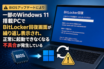 HP、BIOS更新でWindows 11起動不能の不具合認める　BitLockerループ発生
