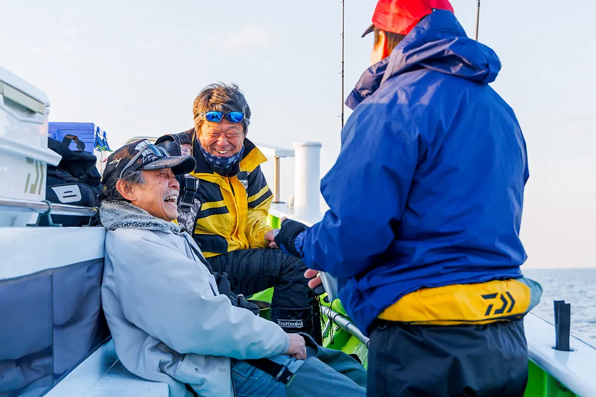 下船時はそろって笑顔